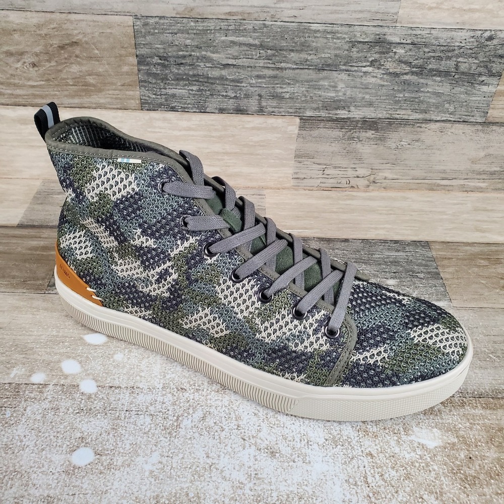 Toms Trvl Lite Mens Shoes 11 Dusty Olive Flecktarn Camo Pattern High Top Sneaker